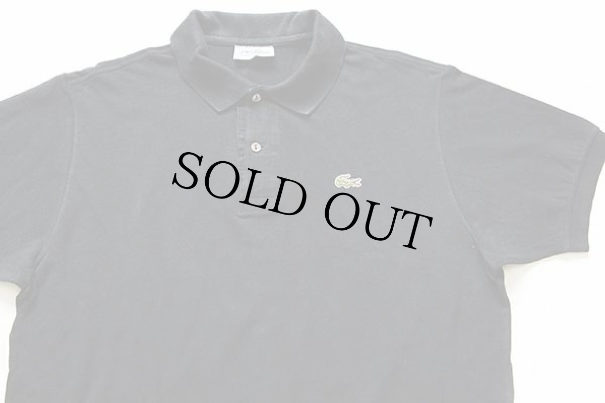 画像3: 70s フランス製 CHEMISE LACOSTE ラコステ ワンポイント コットン 鹿の子 ポロシャツ 黒 6★114 (3)