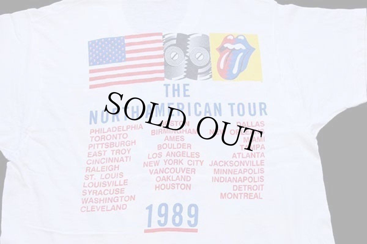 画像4: 80s The Rolling Stones ローリングストーンズ THE NORTH AMERICAN TOUR 1989 コットン バンドTシャツ 白 (4)