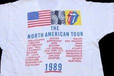 画像4: 80s The Rolling Stonesローリングストーンズ THE NORTH AMERICAN TOUR 1989 コットン バンドTシャツ 白 (4)