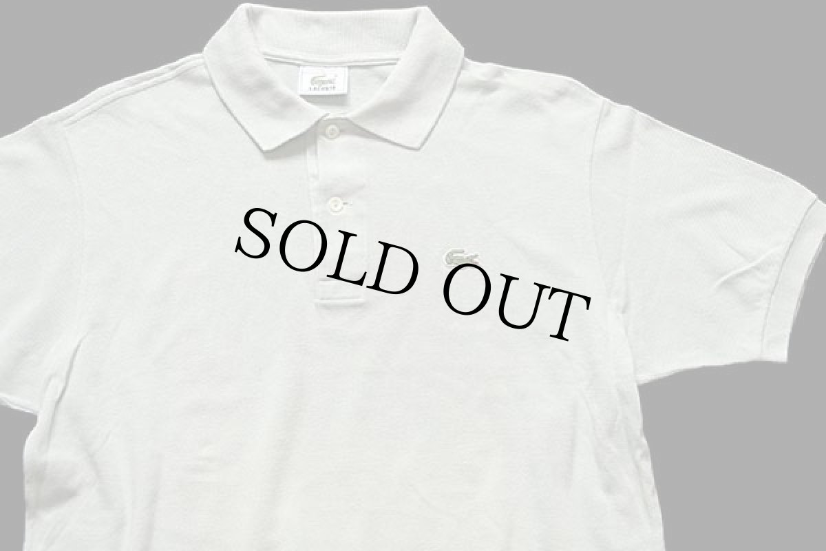 画像3: 80s LACOSTEラコステ ワンポイント コットン 鹿の子 ポロシャツ 薄緑 4★105 (3)