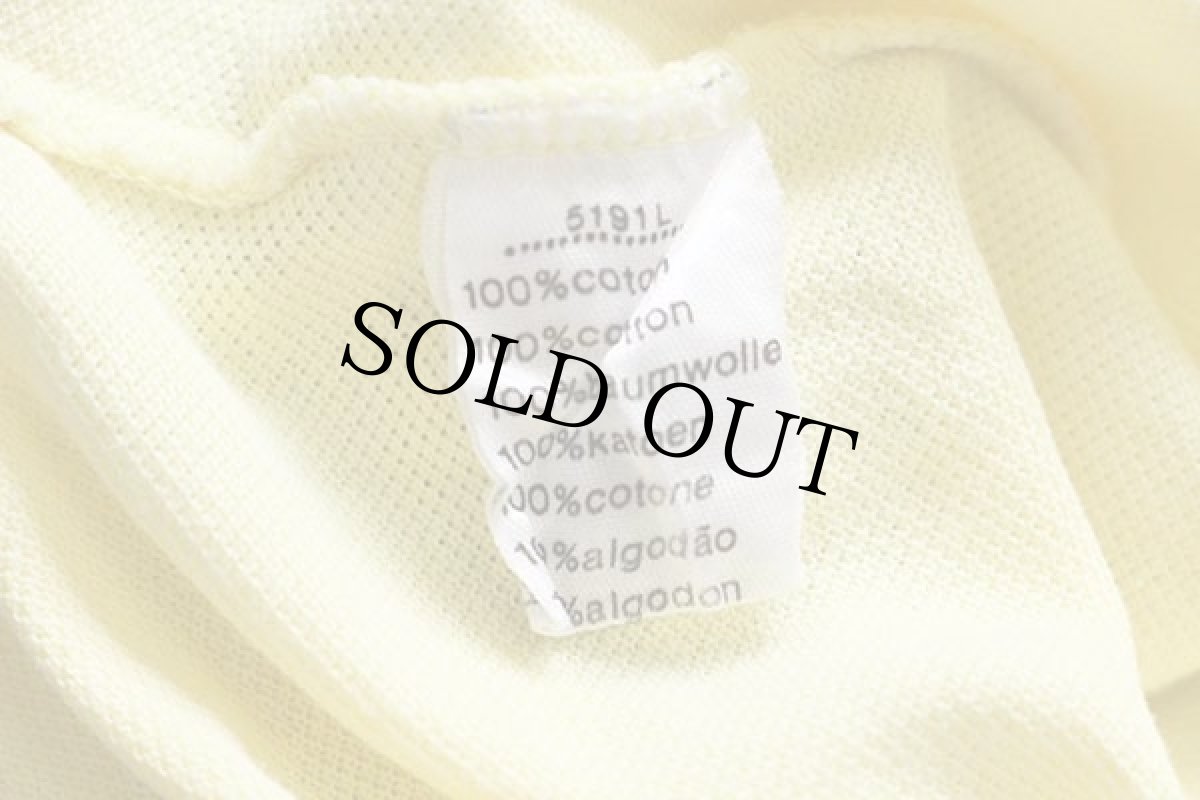 画像5: 70s フランス製 CHEMISE LACOSTE ラコステ ワンポイント コットン 鹿の子 ポロシャツ 薄黄 6★108 (5)