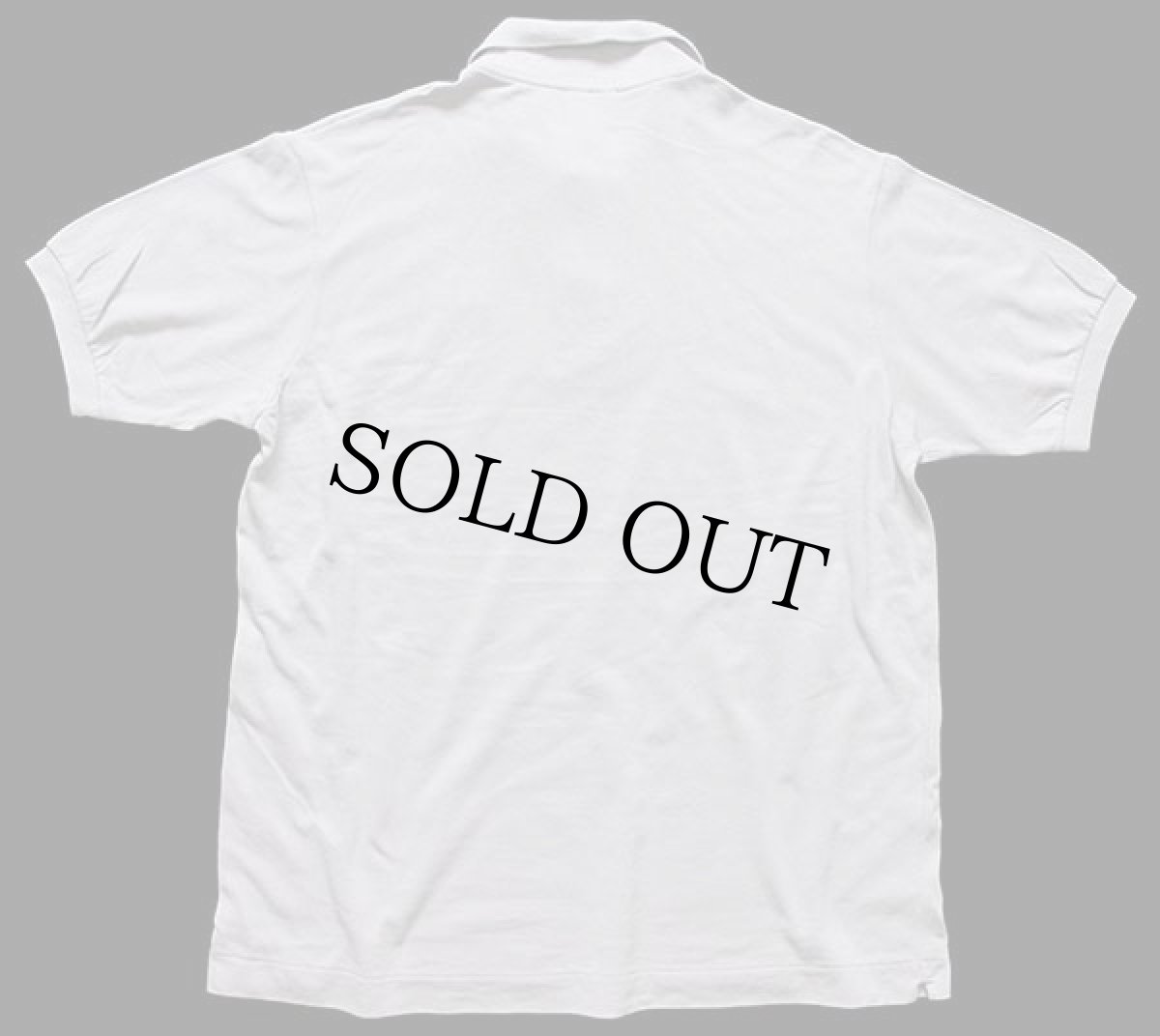 画像2: 80s LACOSTEラコステ ワンポイント コットン 鹿の子 ポロシャツ ライトグレー 5★104 (2)