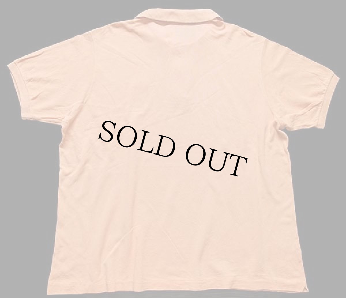 画像2: 70s フランス製 CHEMISE LACOSTE ラコステ ワンポイント コットン 鹿の子 ポロシャツ 薄オレンジ 8★106 特大  (2)