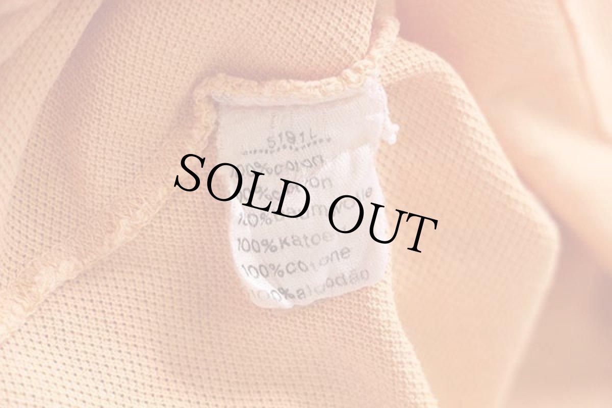 画像5: 70s フランス製 CHEMISE LACOSTE ラコステ ワンポイント コットン 鹿の子 ポロシャツ 薄オレンジ 8★106 特大  (5)