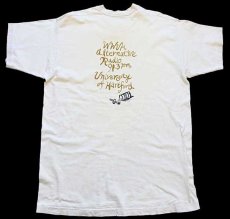 画像3: 90s USA製 WWVH 91.3 FM alternative Radio University of Hartford 両面プリント アート コットンTシャツ ベージュ XL (3)