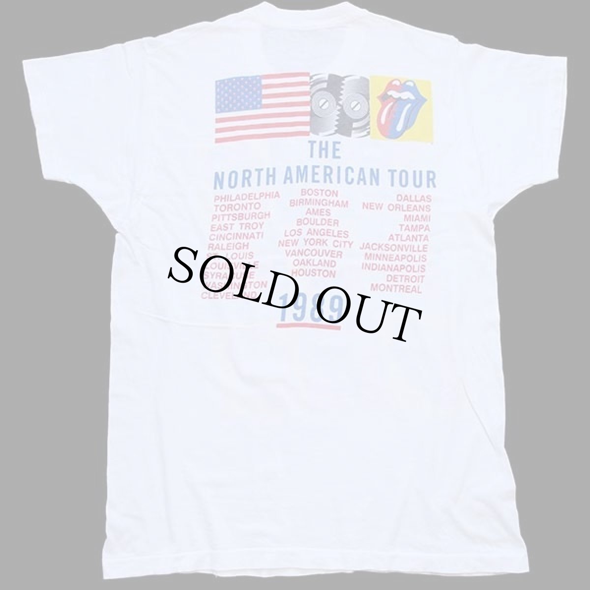 画像3: 80s The Rolling Stones ローリングストーンズ THE NORTH AMERICAN TOUR 1989 コットン バンドTシャツ 白 (3)