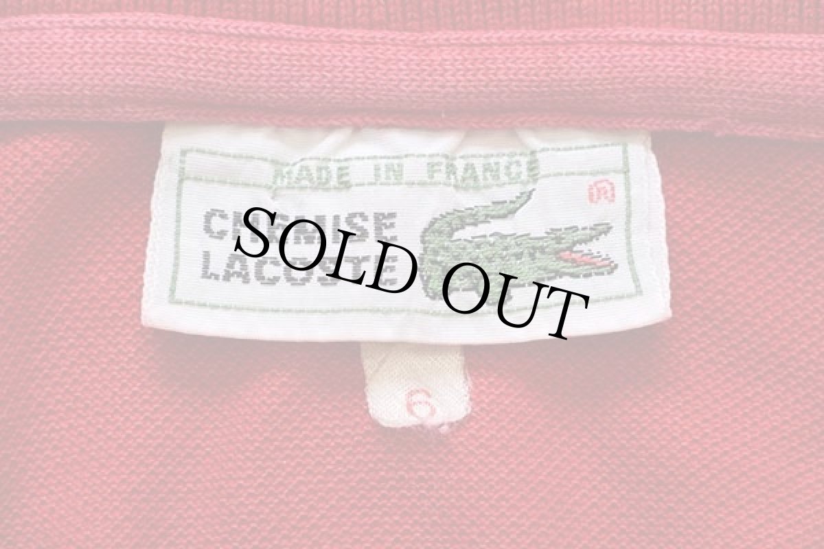 画像4: 70s フランス製 CHEMISE LACOSTE ラコステ ワンポイント コットン 鹿の子 ポロシャツ 赤 6★102 (4)