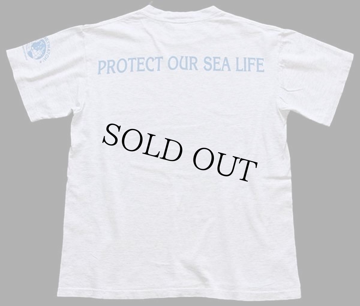 画像3: 90s USA製 SEAWATCH PROTECT OUR SEA LIFE イルカ 両面プリント アート Tシャツ 杢ライトグレー M (3)