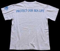 画像3: 90s USA製 SEAWATCH PROTECT OUR SEA LIFE イルカ 両面プリント アート Tシャツ 杢ライトグレー M (3)