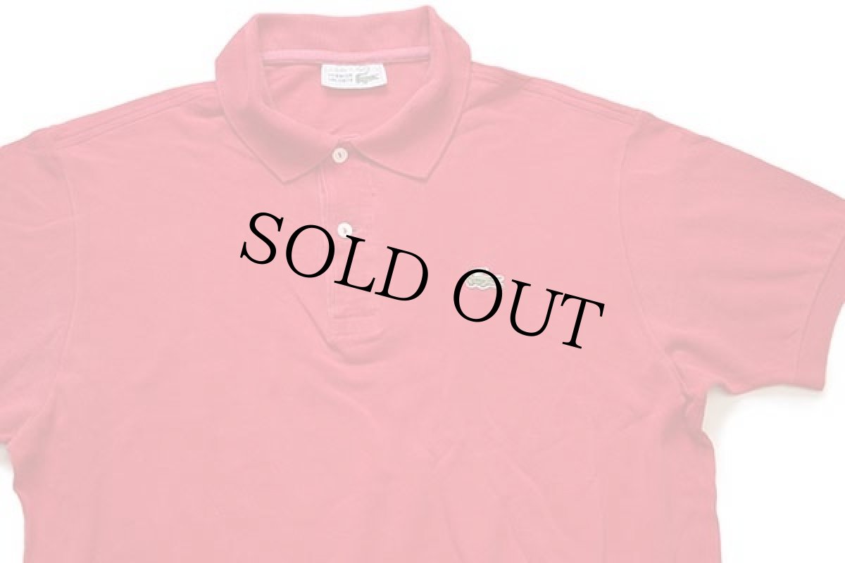 画像3: 70s フランス製 CHEMISE LACOSTE ラコステ ワンポイント コットン 鹿の子 ポロシャツ 赤 6★102 (3)