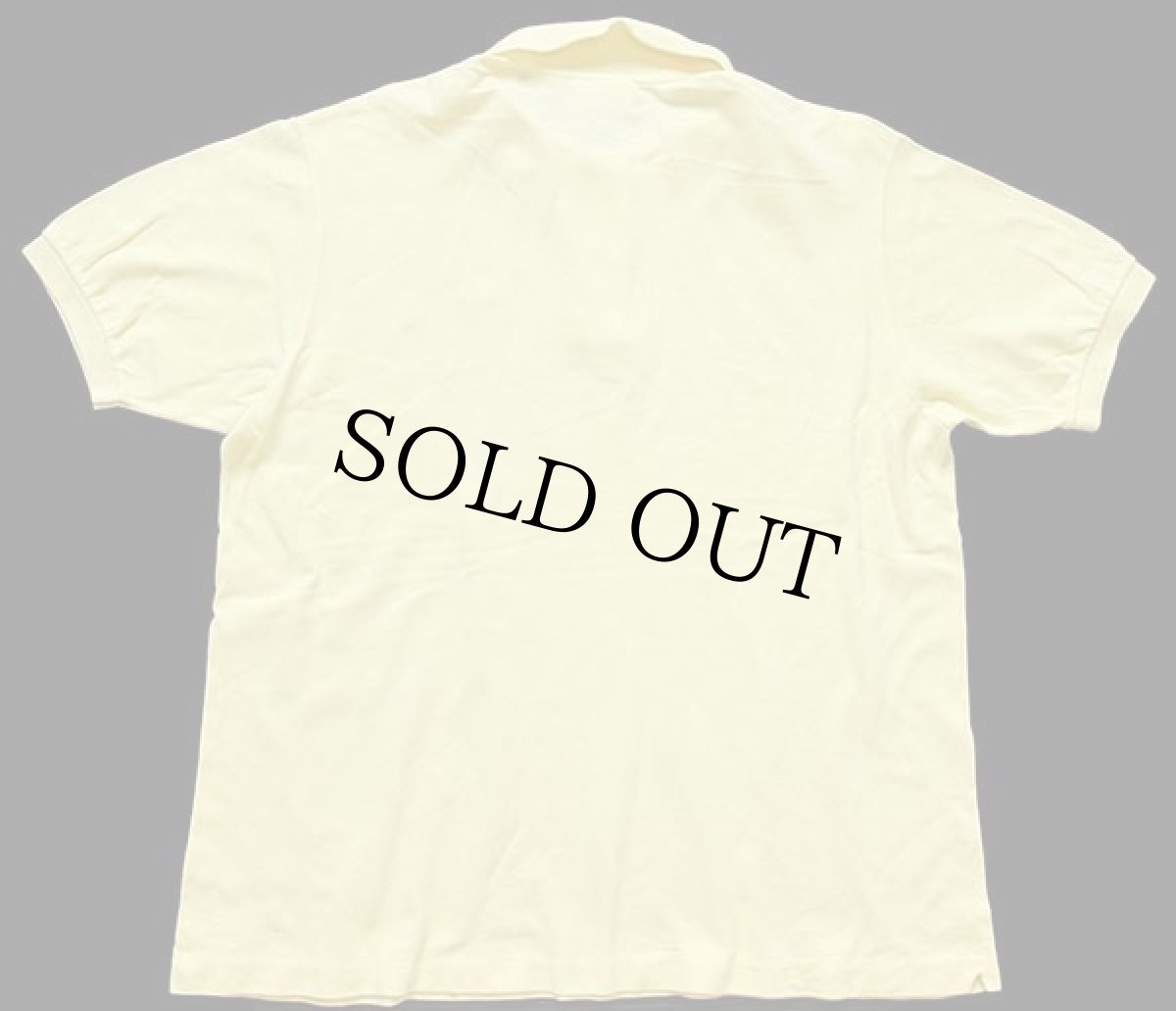 画像2: 70s フランス製 CHEMISE LACOSTE ラコステ ワンポイント コットン 鹿の子 ポロシャツ 薄黄 6★108 (2)