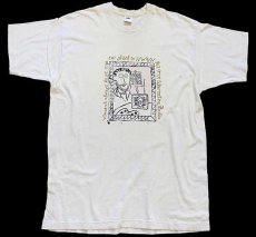 画像2: 90s USA製 WWVH 91.3 FM alternative Radio University of Hartford 両面プリント アート コットンTシャツ ベージュ XL (2)