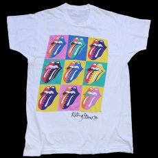 画像2: 80s The Rolling Stonesローリングストーンズ THE NORTH AMERICAN TOUR 1989 コットン バンドTシャツ 白 (2)