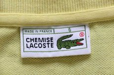 画像4: 70s フランス製 CHEMISE LACOSTE ラコステ ワンポイント コットン 鹿の子 ポロシャツ 薄黄 6★108 (4)