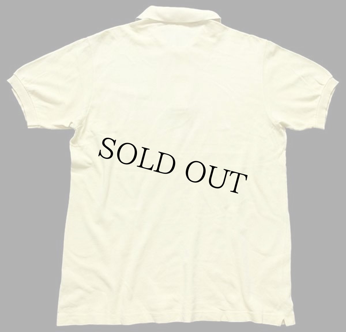 画像2: 70s フランス製 CHEMISE LACOSTE ラコステ ワンポイント コットン 鹿の子 ポロシャツ 薄黄 5★98 (2)