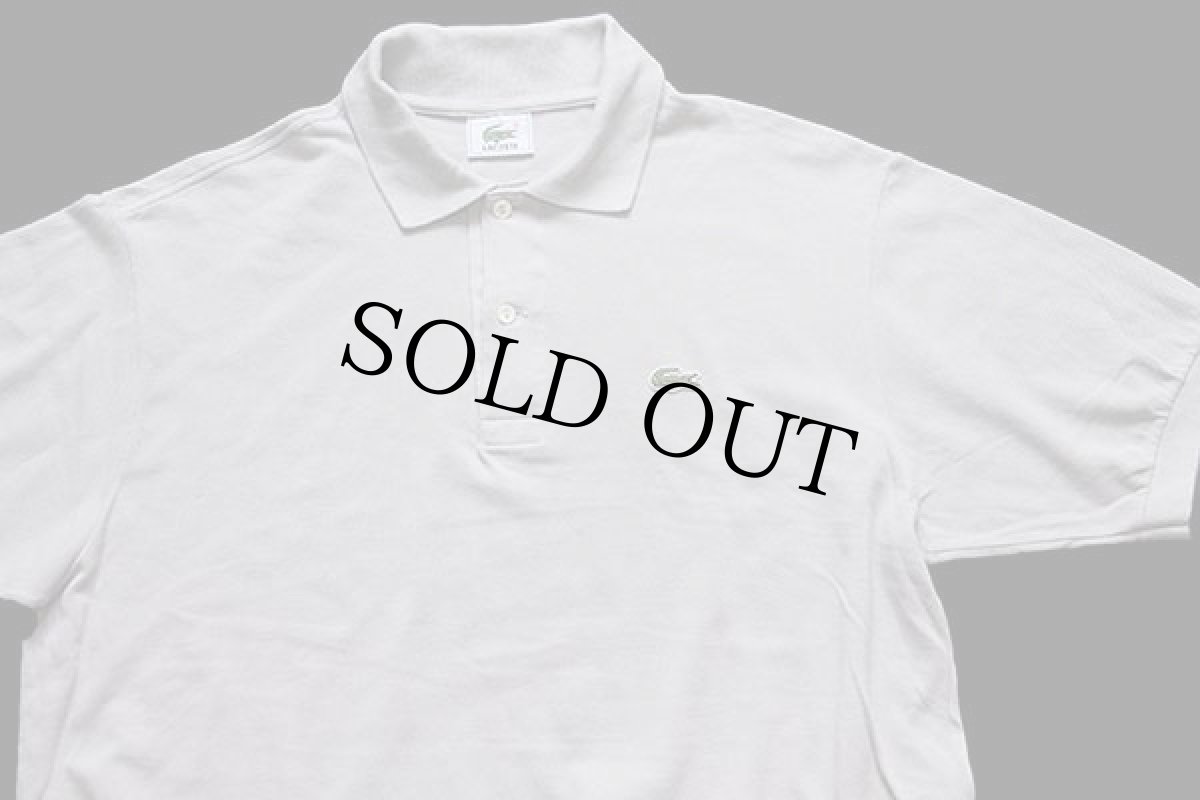 画像3: 80s LACOSTEラコステ ワンポイント コットン 鹿の子 ポロシャツ ライトグレー 5★104 (3)