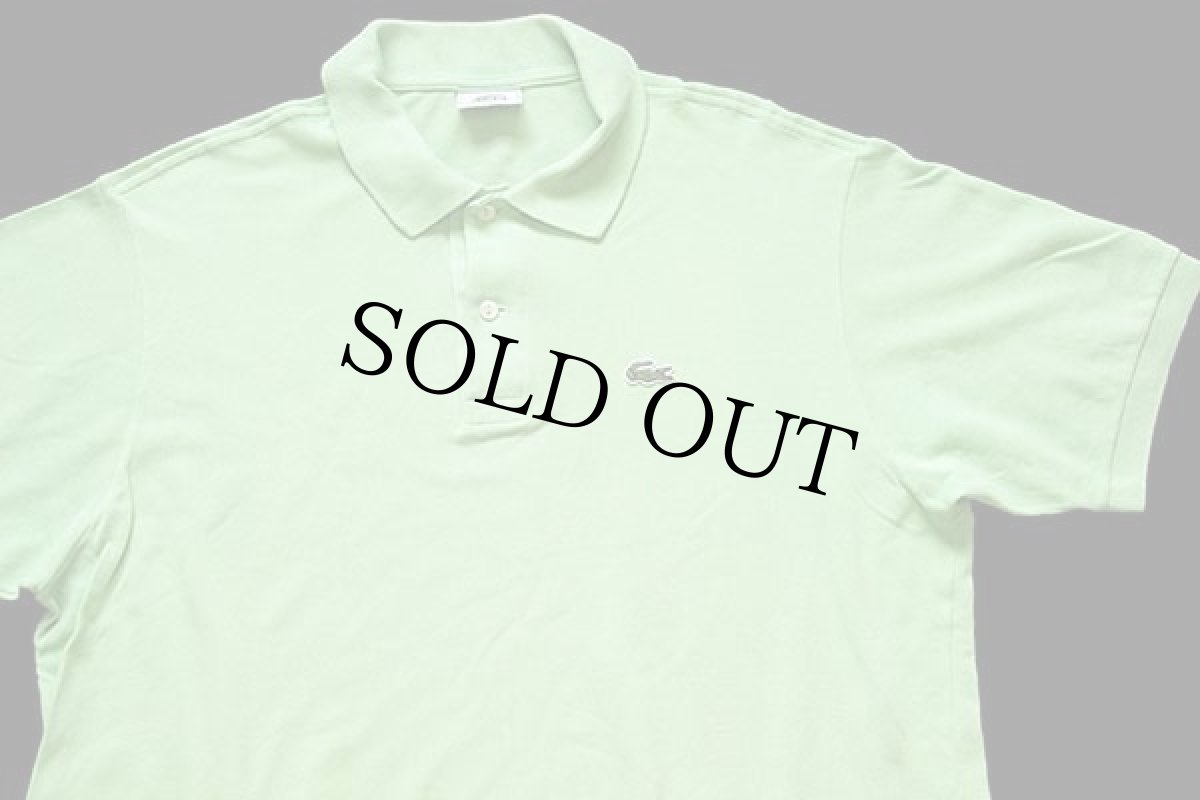 画像3: 80s LACOSTEラコステ ワンポイント コットン 鹿の子 ポロシャツ 黄緑 6★111 (3)