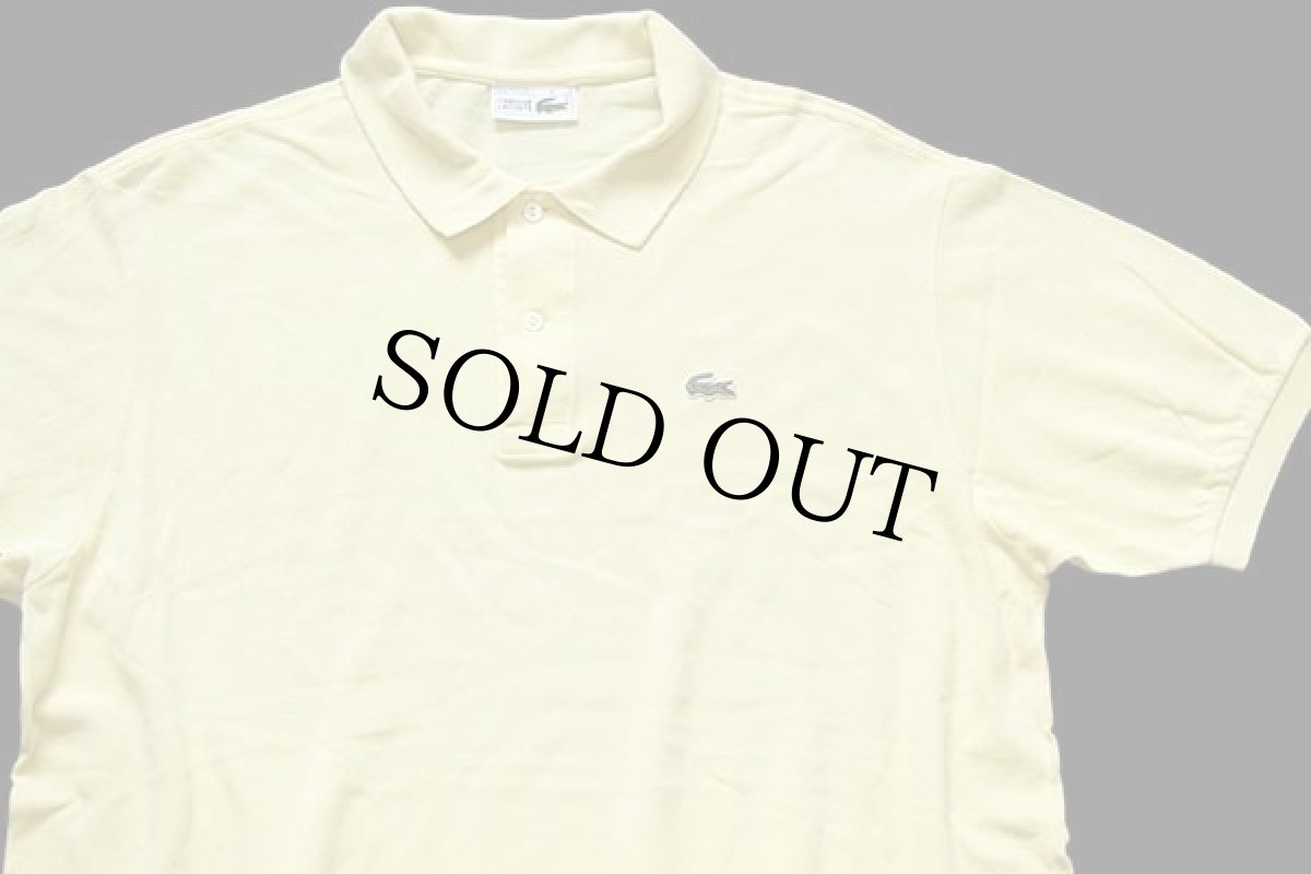 画像3: 70s フランス製 CHEMISE LACOSTE ラコステ ワンポイント コットン 鹿の子 ポロシャツ 薄黄 6★108 (3)