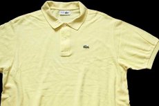 画像3: 70s フランス製 CHEMISE LACOSTE ラコステ ワンポイント コットン 鹿の子 ポロシャツ 薄黄 6★108 (3)