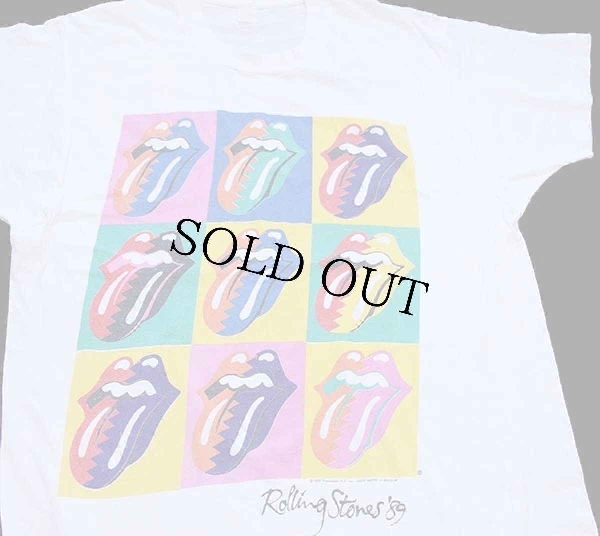 画像1: 80s The Rolling Stonesローリングストーンズ THE NORTH AMERICAN TOUR 1989 コットン バンドTシャツ 白 (1)