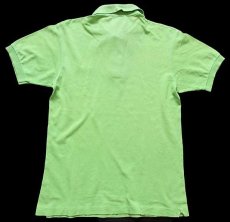 画像2: 70s フランス製 CHEMISE LACOSTE ラコステ ワンポイント コットン 鹿の子 ポロシャツ 黄緑 3★97 (2)