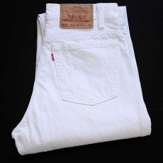 画像1: 90s USA製 Levi'sリーバイス 550 ホワイト デニムパンツ w30 L34 (1)