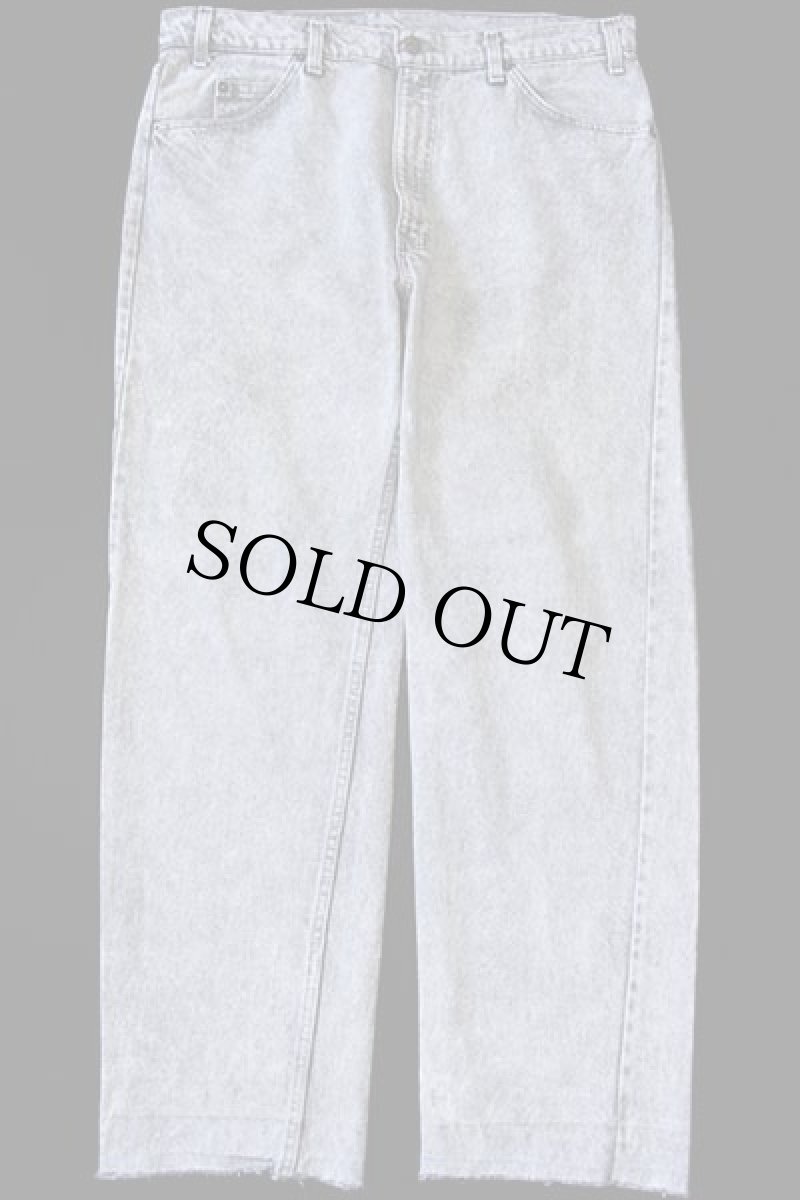 画像2: 80s USA製 Levi'sリーバイス 505 カットオフ ケミカルウォッシュ グレー デニムパンツ w38★アシッド (2)