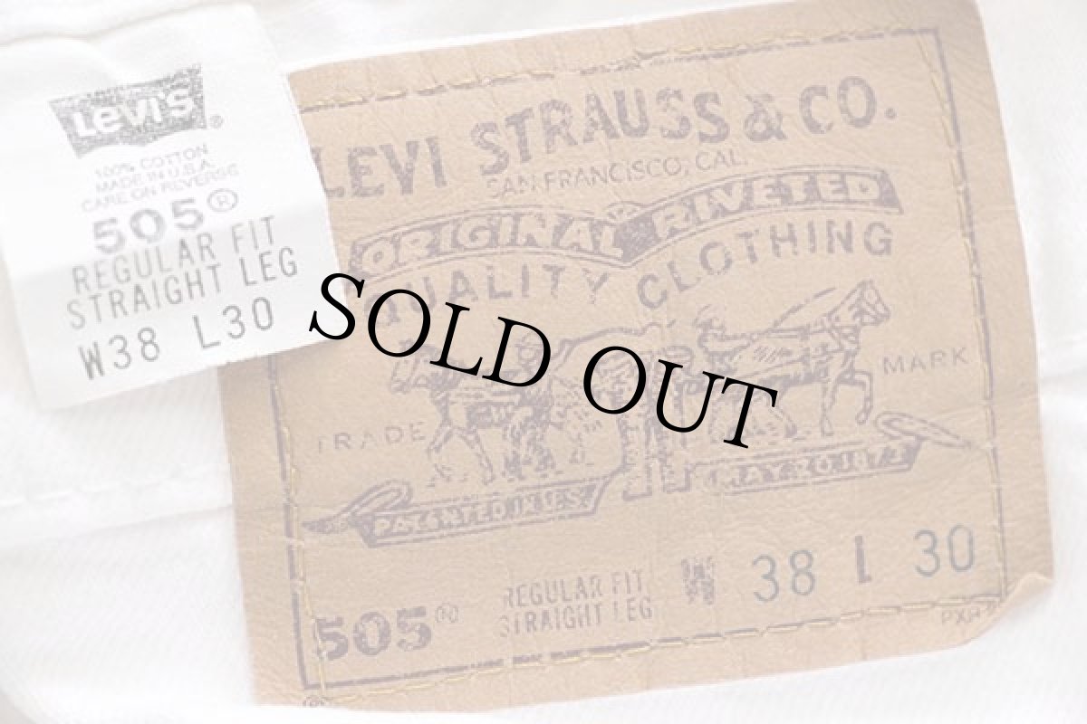 画像6: 90s USA製 Levi'sリーバイス 505 ホワイト デニムパンツ w38 (6)