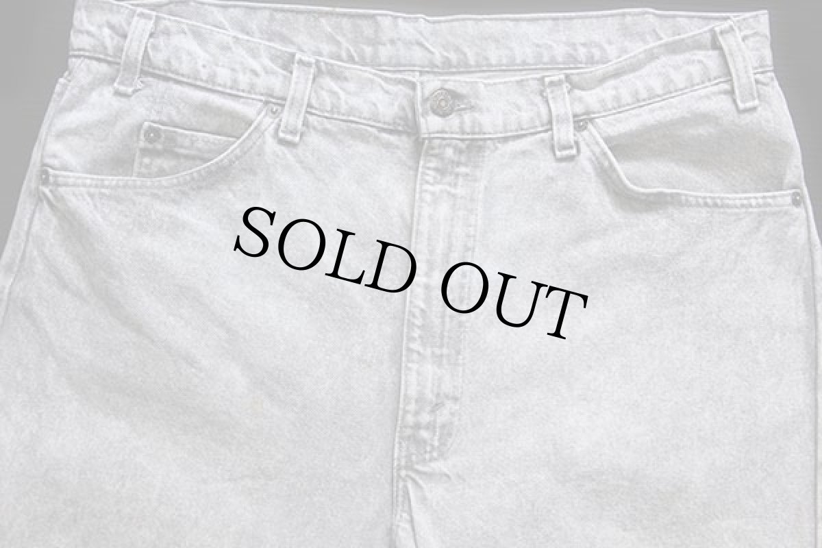 画像4: 80s USA製 Levi'sリーバイス 505 カットオフ ケミカルウォッシュ グレー デニムパンツ w38★アシッド (4)