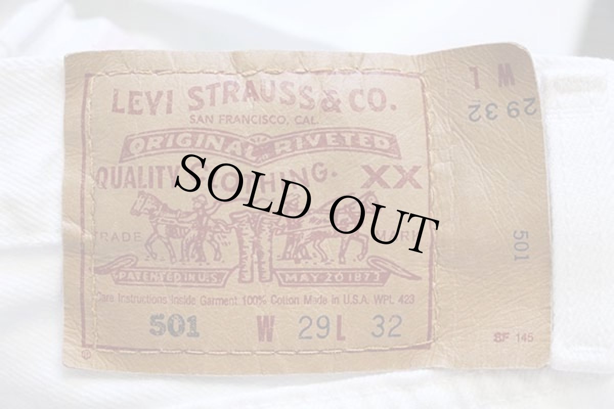 画像6: 90s USA製 Levi'sリーバイス 501 ホワイト デニムパンツ w29 L32 (6)