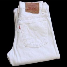 画像1: 90s USA製 Levi'sリーバイス 510 ホワイト デニムパンツ w27 (1)