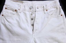 画像4: 90s USA製 Levi'sリーバイス 501 カラーデニムパンツ 生成り w30 L34 (4)