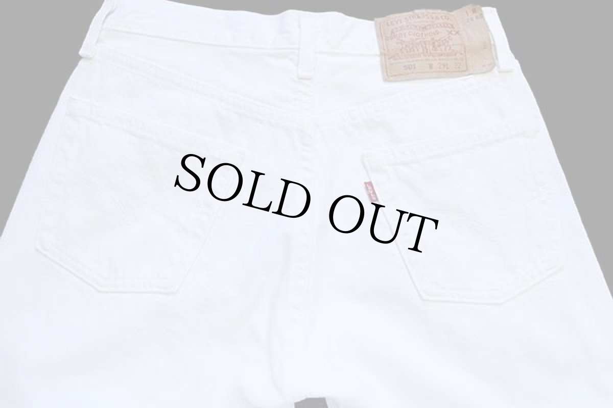 画像5: 90s USA製 Levi'sリーバイス 501 ホワイト デニムパンツ w29 L32 (5)