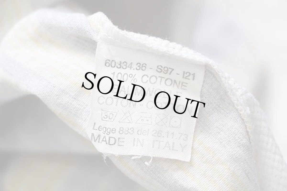 画像6: 90s イタリア製 Levi'sリーバイス ランダムストライプ×メッシュ 半袖 コットン オープンカラーシャツ L★ユーロ (6)