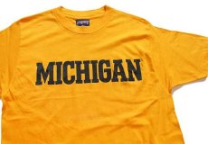 画像1: 90s USA製 JANSPORTジャンスポーツ MICHIGAN コットンTシャツ 濃黄 L (1)