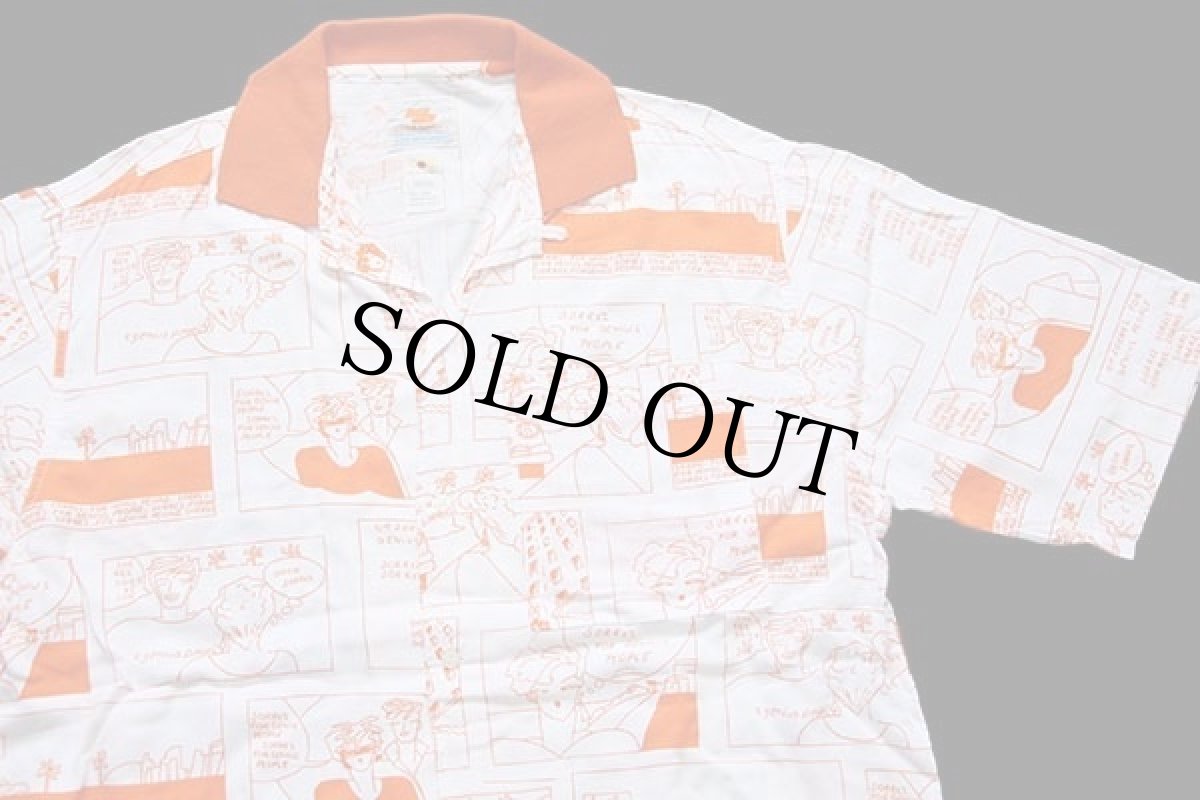 画像3: 90s john d.farrow's コミック柄 総柄 半袖 オープンカラーシャツ M (3)