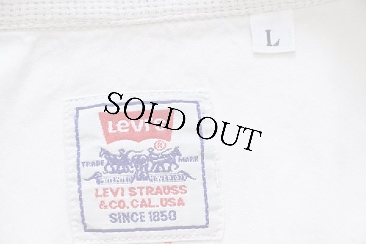 画像5: 90s イタリア製 Levi'sリーバイス ランダムストライプ×メッシュ 半袖 コットン オープンカラーシャツ L★ユーロ (5)