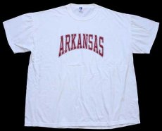 画像2: 90s USA製 RUSSELLラッセル ARKANSAS Tシャツ 白 XL (2)