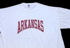 画像1: 90s USA製 RUSSELLラッセル ARKANSAS Tシャツ 白 XL (1)