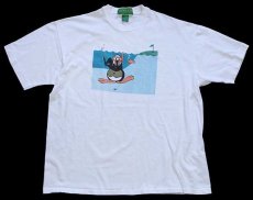 画像2: 90s USA製 GRAND SLAM ペンギン ゴルフ イラスト コットンTシャツ 白 L (2)