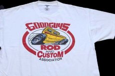 画像1: 00s USA製 GOODGUYS ROD AND CUSTOM ASSOCIATION HOTROD 両面プリント コットンTシャツ 白 XL (1)