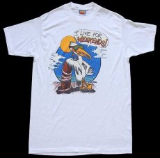 画像2: 80s USA製 I LIVE FOR WEEKENDS ペリカン イラスト Tシャツ 白 (2)