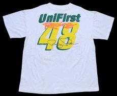 画像3: 90s USA製 NASCAR RANDY PORTER UniFirst Racing 両面プリント コットンTシャツ 白 XL (3)