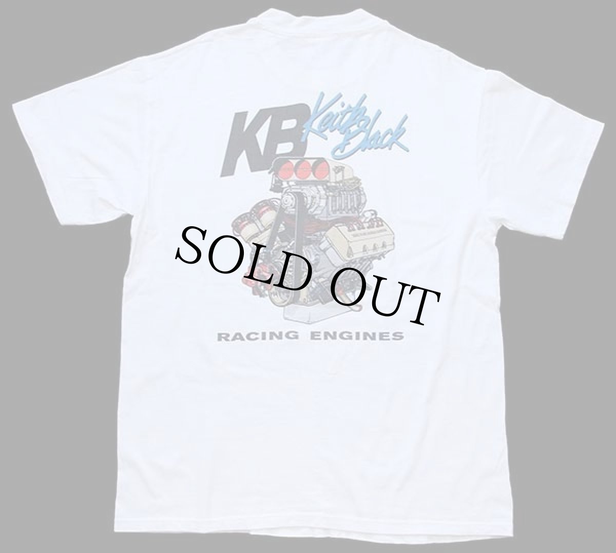 画像1: 90s Hanes KB Keith Black RACING ENGINES エンジン コットンTシャツ 白 L (1)