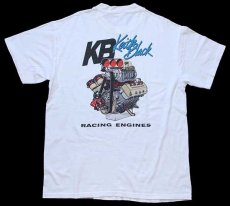 画像1: 90s Hanes KB Keith Black RACING ENGINES エンジン コットンTシャツ 白 L (1)