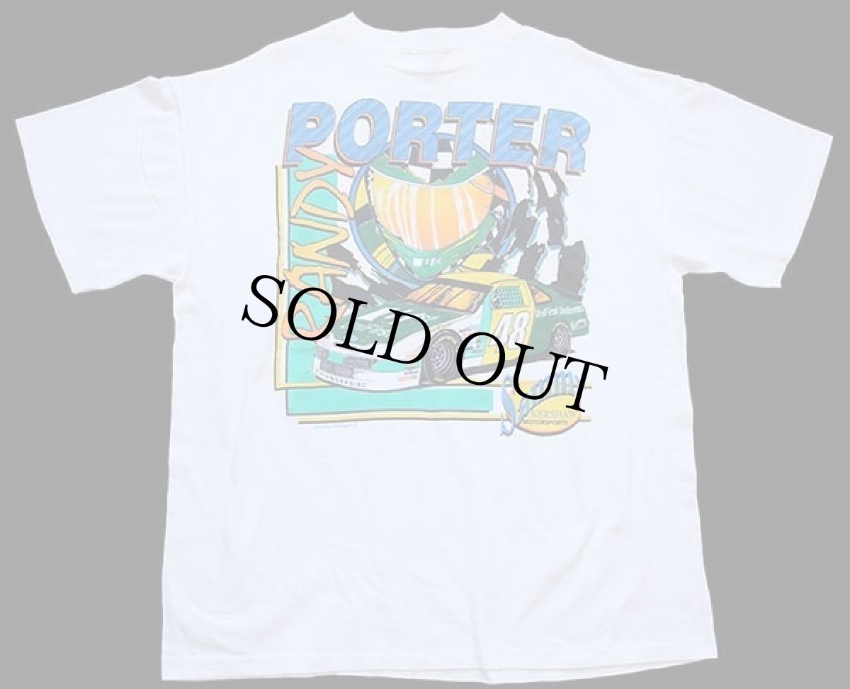 画像2: 90s USA製 NASCAR RANDY PORTER UniFirst Racing 両面プリント コットンTシャツ 白 XL (2)
