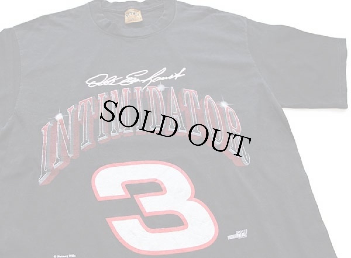 画像1: 90s USA製 NASCAR Dale Earnhardt INTIMIDATOR 3 ナンバリング コットンTシャツ 黒 L (1)
