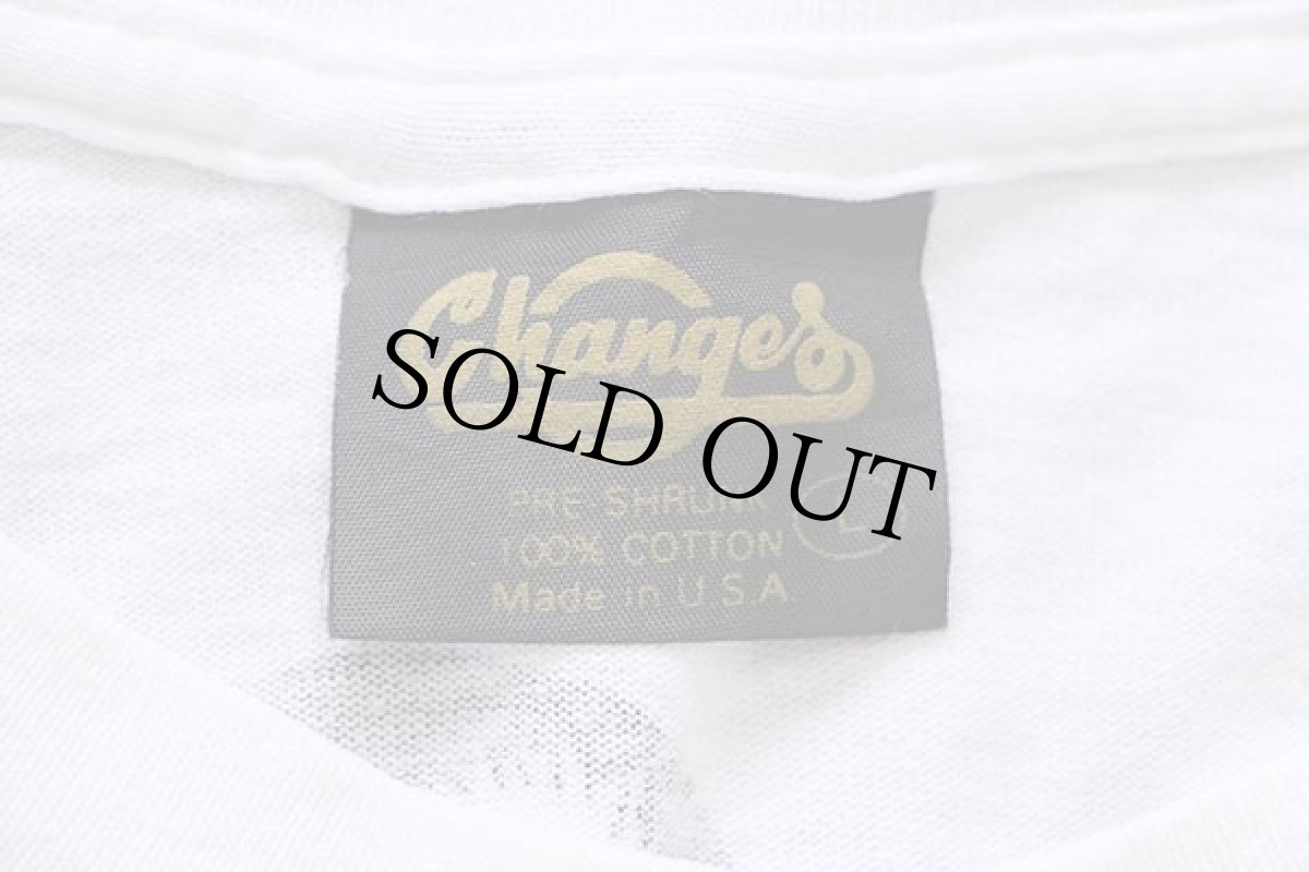 画像5: 90s USA製 クリバンキャット ボウリング イラスト 両面 染み込みプリント コットンTシャツ 白 L (5)