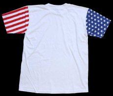 画像3: 90s USA製 星条旗柄 切り替え コットンTシャツ 白 L (3)