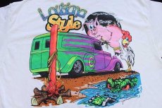 画像4: 00s Hanes 23rd Labor Day rod run 2001 Louisiana Style HOTROD 両面プリント コットンTシャツ 白 L (4)